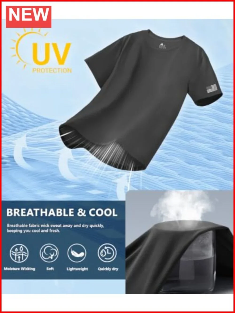 3 Pack Men's UPF 50+ Rash Guard Shirts Short Sleeve Sun Protection